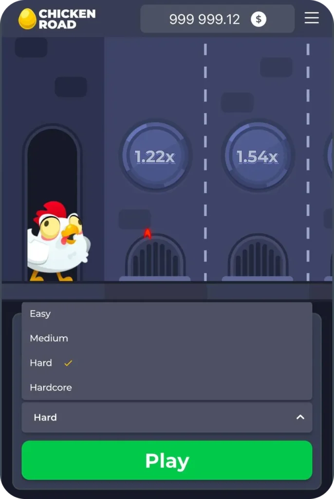 Chicken Road Valg av vanskelighetsgrad