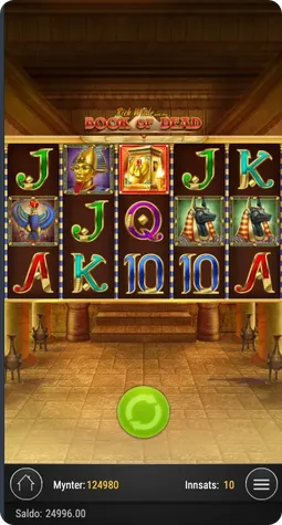 Innstillinger i Book of Dead