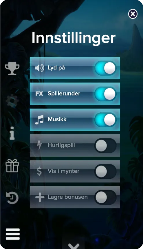 Innstillinger i Pirots