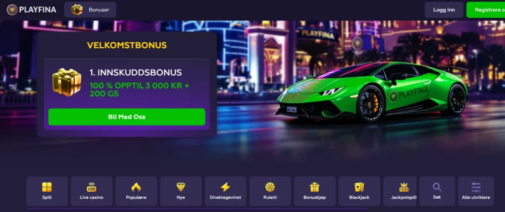 Velkomstbonus playfina